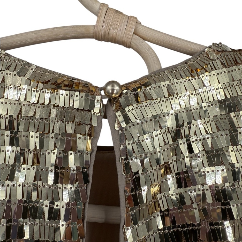 Trina Turk Koa Gold Tiki Tangle Sequin Shift Dress Size 2 6 8 NWT Party Glam - Picture 8 of 15